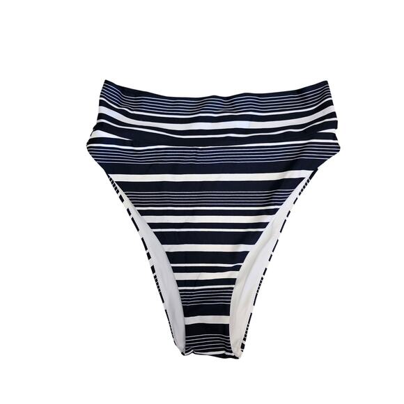 Aerie Other - Aerie Swim Bottoms L Womens Blue White Striped Bikini Bottom NWT